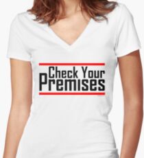 Apply a little basic logic Women's Fitted V-Neck T-Shirt