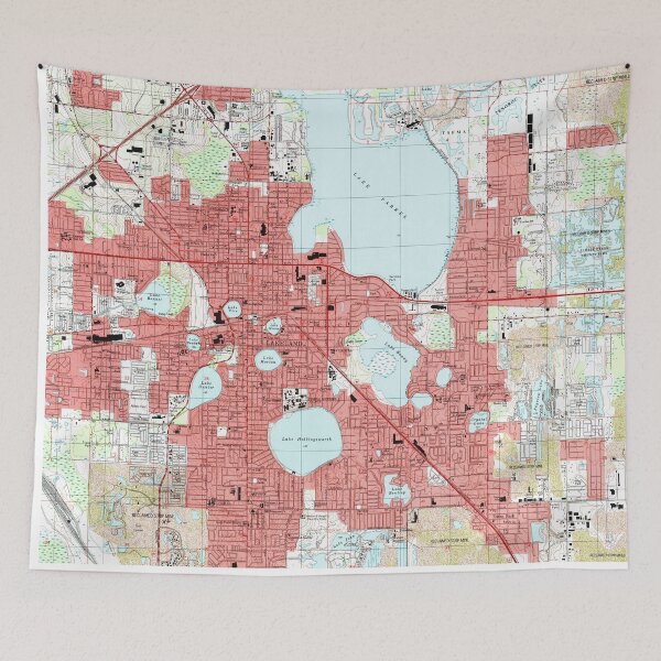 Item preview, Lakeland Florida Map (1994) designed and sold by BravuraMedia.