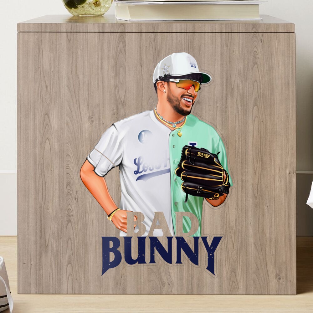 Bad Bunny in Sad Heart Baseball Jersey | Sticker