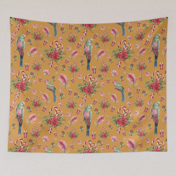 Item preview, Australian Native Birds and Flowers - A Christmas Print designed and sold by Annalee Beer.