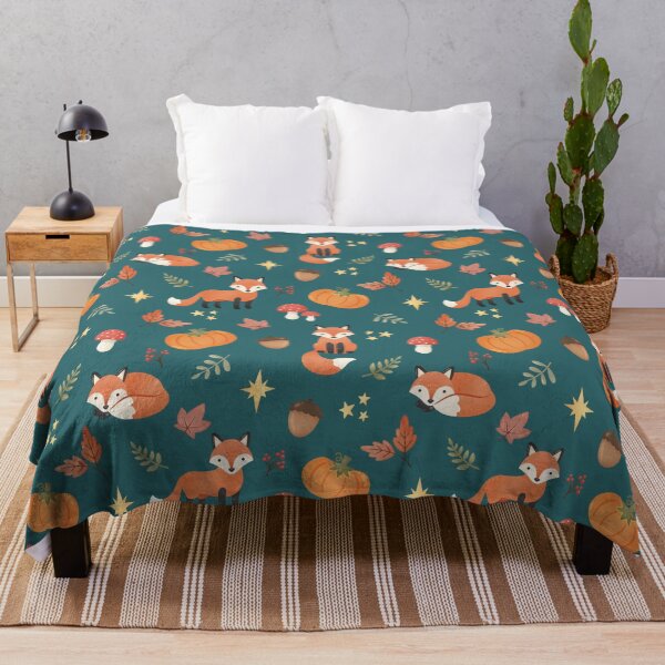 Item preview, Foxes and Autumn Pumpkins designed and sold by HeySpiritAnimal.