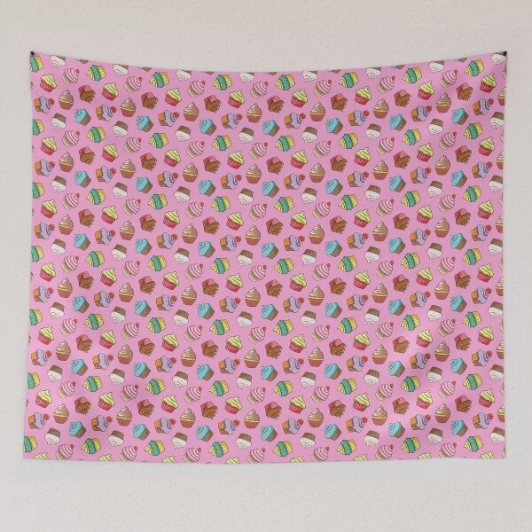 Item preview, Mini Cupcake Pattern Colorful Little Iced Cakes Repeating Pink designed and sold by Delightfully Cynical.
