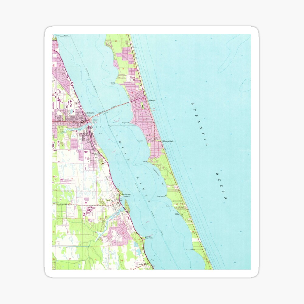 Melbourne Florida Map - St,small,845x845 Pad,1000x1000,f8f8f8.u3