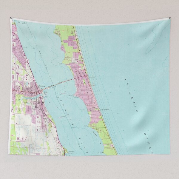 Item preview, Vintage Map of Melbourne Florida (1949)  designed and sold by BravuraMedia.