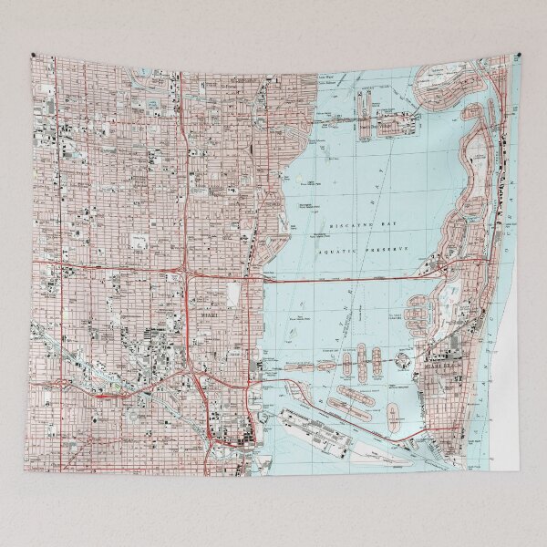 Item preview, Miami Florida Map (1988)  designed and sold by BravuraMedia.