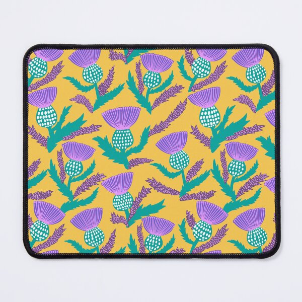 Item preview, Bright pattern with purple burdock on a yellow background. designed and sold by Drozdova.
