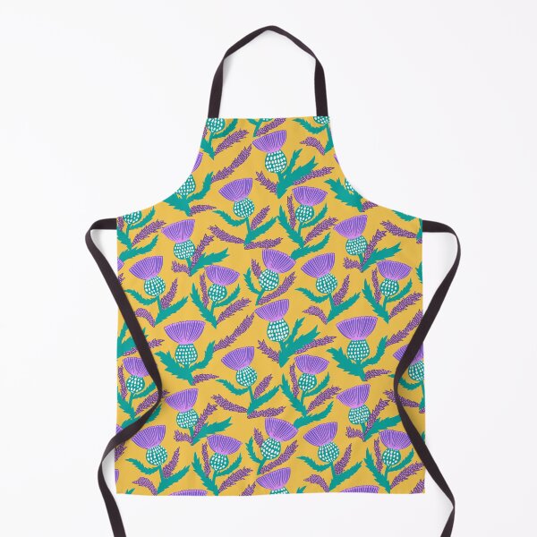 Item preview, Bright pattern with purple burdock on a yellow background. designed and sold by Drozdova.