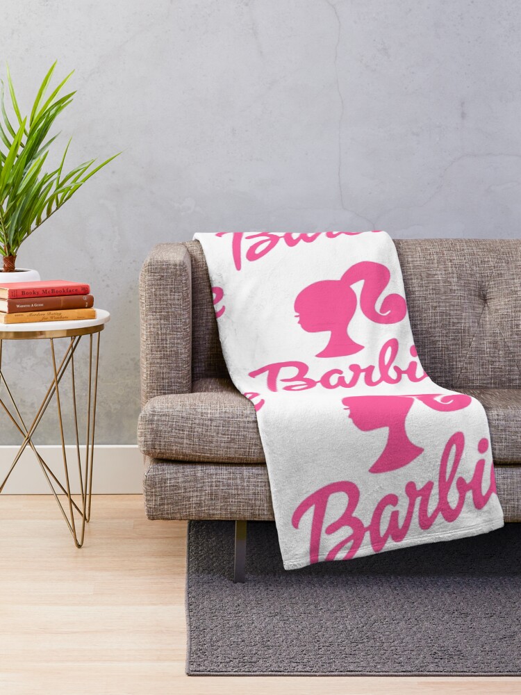 Alternate view of barbie logo Throw Blanket