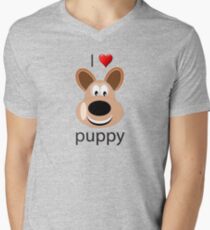 I Love Puppy Dog Men's V-Neck T-Shirt
