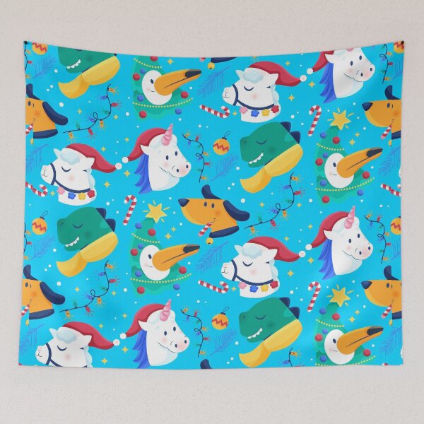 Item preview, Fun Pattern - Cute Animals Unicorns Merry Christmas designed and sold by iamwowie.
