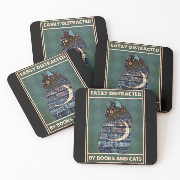 Item preview, Easily Distracted By Book & Cats designed and sold by Rita Hamdan.