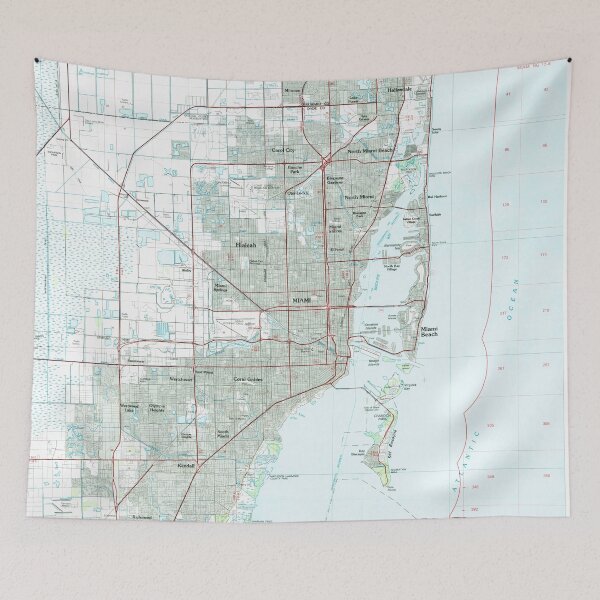 Item preview, Miami Florida Map (1981) designed and sold by BravuraMedia.