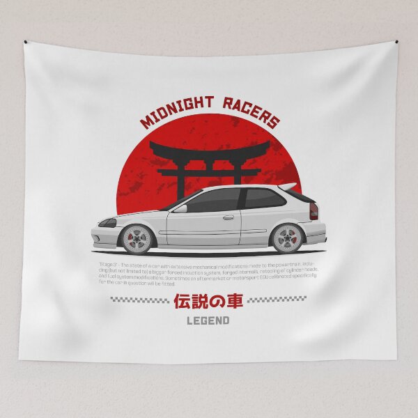 Item preview, Midnight Racer White EK 9 JDM designed and sold by goldentuners.