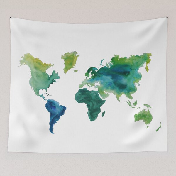 Item preview, Watercolor Worldmap designed and sold by Alexa Kaczor.