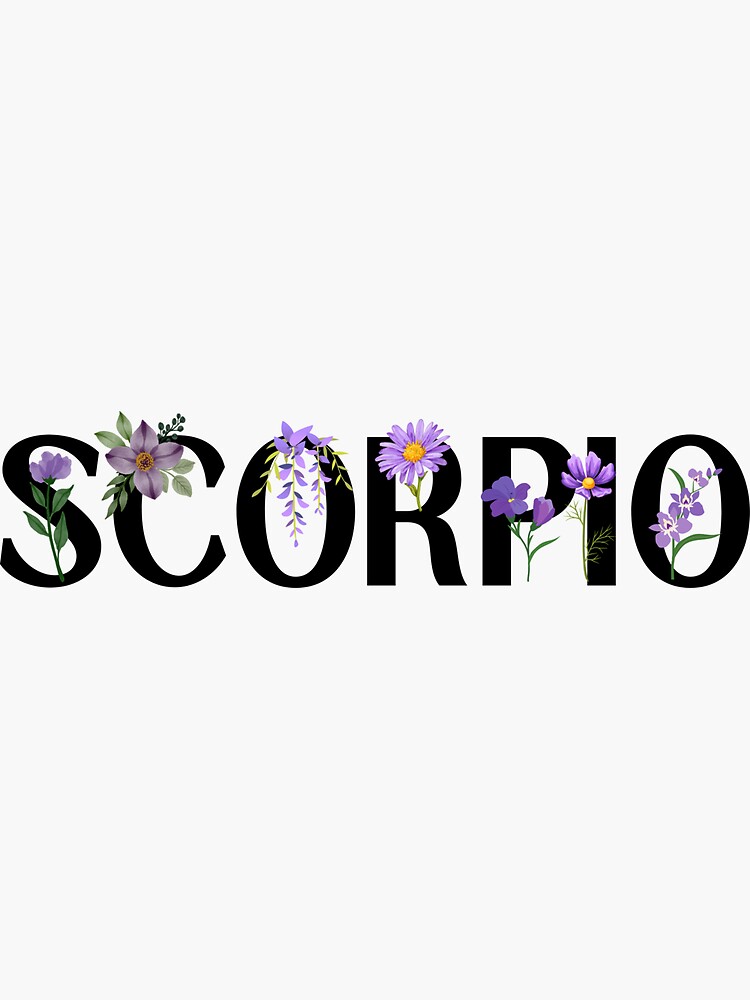 "Scorpio Zodiac Sign Flowers" Sticker for Sale by Hellofriendco Redbubble