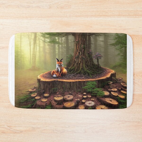 Item preview, Fox on Tree Stump designed and sold by CherryBlack.