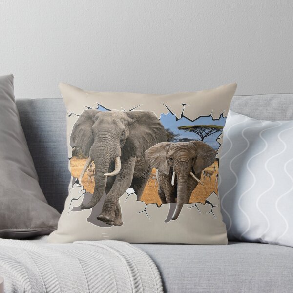 Item preview, elephant pillow designed and sold by KAONZA.