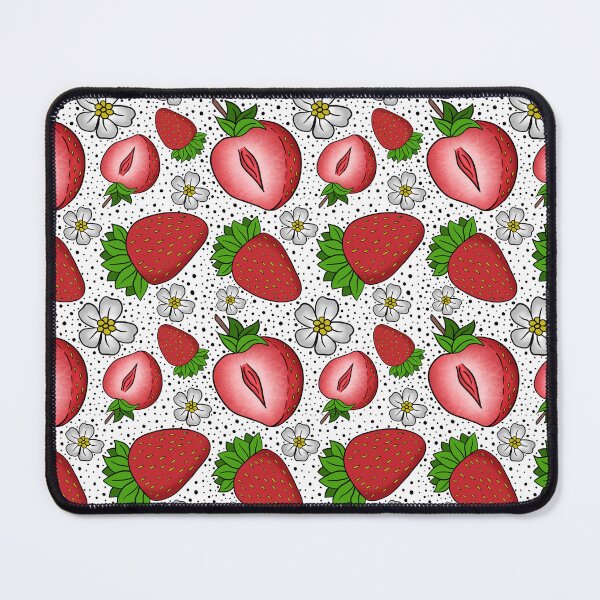 Item preview, Cute strawberry slice pattern tattoo - dot background designed and sold by littlethistle.
