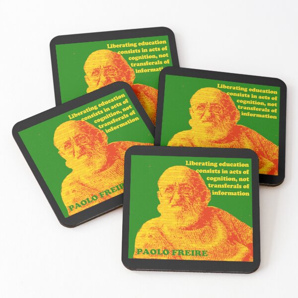 Item preview, Paolo Freire Pedagogy of the Oppressed Quote on Liberating Education Red GoldGreen designed and sold by Tony Cisse.