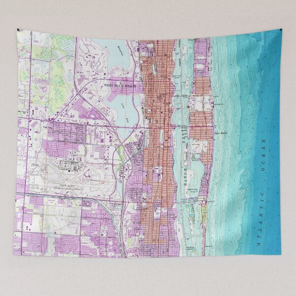 Item preview, Vintage Map of Palm Beach Florida (1946) designed and sold by BravuraMedia.