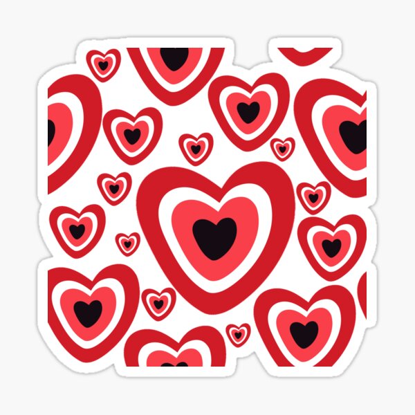 red heart with eye y2k sticker pack