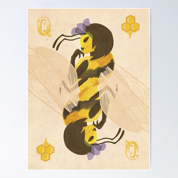 Item preview, Print: Queen (Bee) of Clubs designed and sold by Teighlor Chaney.