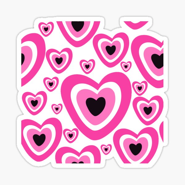 Pink Cute Heart With Eyes On Lavander Background Sticker for Sale by  inherflopera