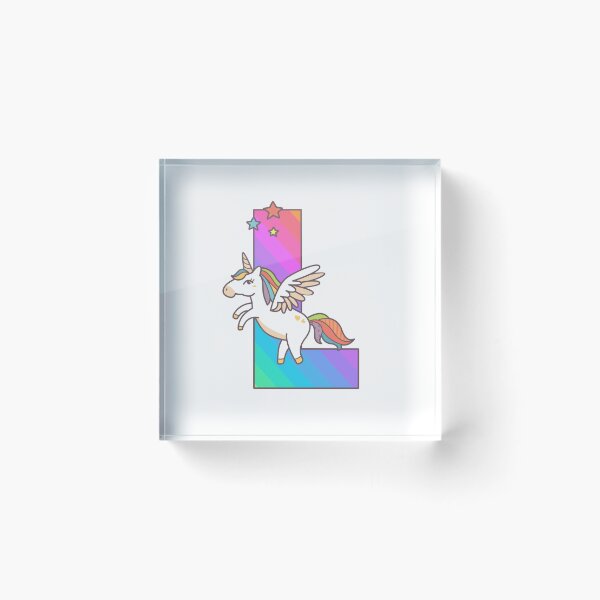 Item preview, Unicorn Monogram Letter L Initial Cute Birthday Gift designed and sold by Delightfully Cynical.