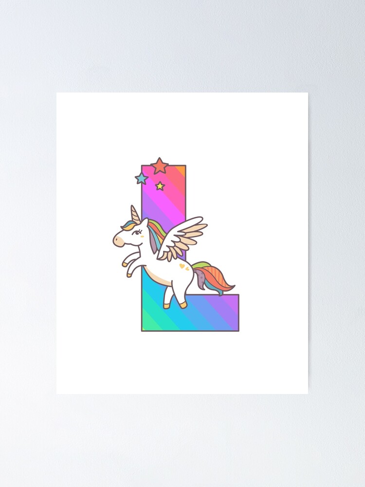 Cute Unicorn Rainbow Cartoon Initial Letter K Monogram Premium T-Shirt