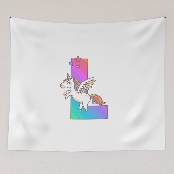 Item preview, Unicorn Monogram Letter L Initial Cute Birthday Gift designed and sold by Delightfully Cynical.