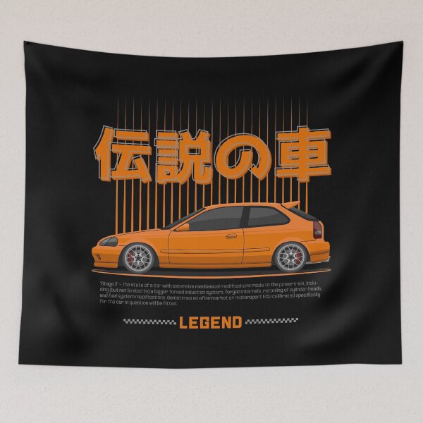 Item preview, Midnight Racer Orange EK 9 JDM designed and sold by goldentuners.