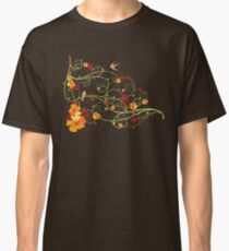 Yellow Hibiscus Swirls and Swallows Classic T-Shirt