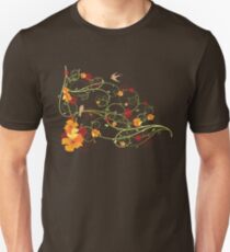 Yellow Hibiscus Swirls and Swallows Unisex T-Shirt