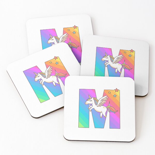 Item preview, Unicorn Monogram Letter M Initial Cute Birthday Gift designed and sold by Delightfully Cynical.