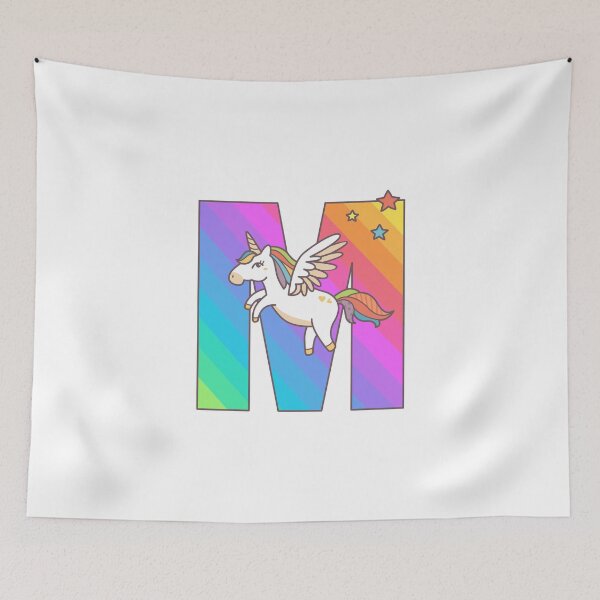Item preview, Unicorn Monogram Letter M Initial Cute Birthday Gift designed and sold by Delightfully Cynical.