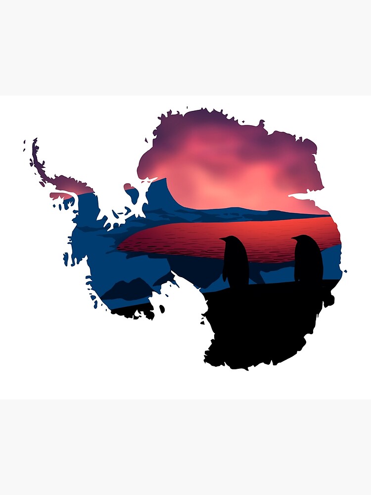 "Antarctica map and landscape" Poster for Sale by landscapeworlds