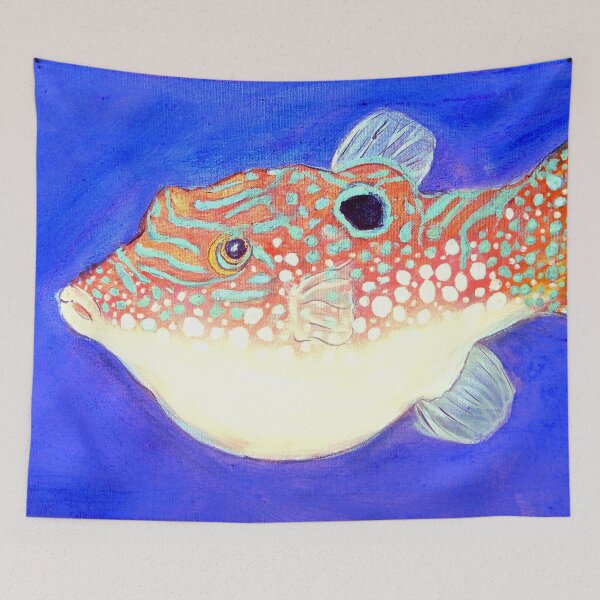 Item preview, Blue Spotted Orange Toby Puffer designed and sold by PaintedPuffer.