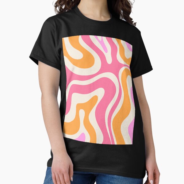 Item preview, Modern Retro Liquid Swirl Abstract Pattern Vertical Pink and Orange designed and sold by kierkegaard.