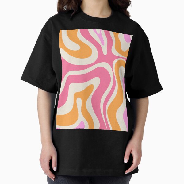 Item preview, Modern Retro Liquid Swirl Abstract Pattern Vertical Pink and Orange designed and sold by kierkegaard.