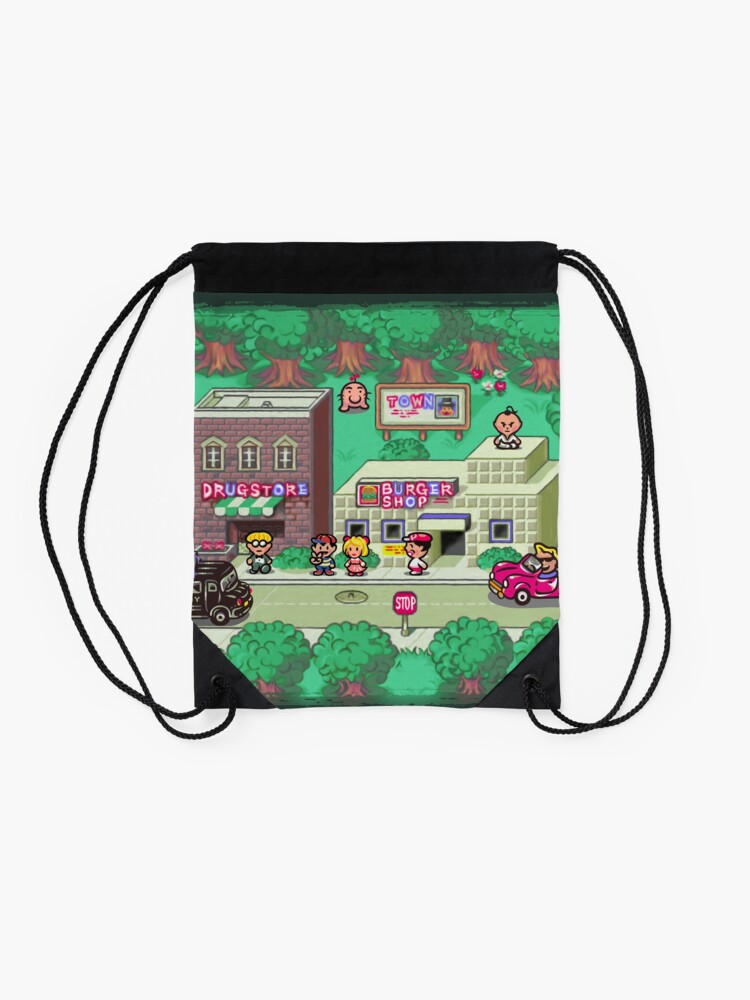 Thumbnail 2 of 3, Drawstring Bag, Earthbound Town designed and sold by likelikes.