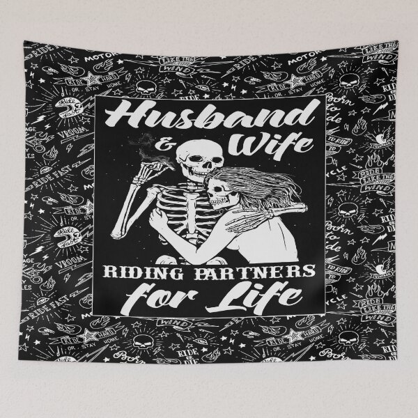 Item preview, Biker Husband And Wife Riding Partners For Life Skull designed and sold by AtmanJosef.