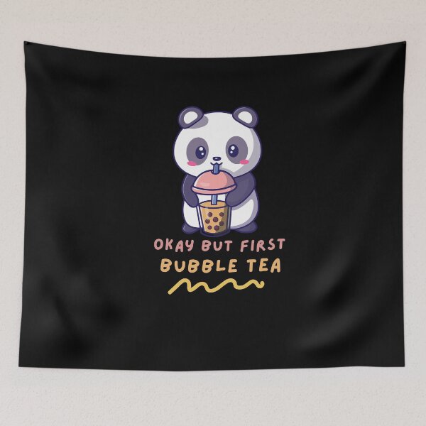 Item preview, Okay But First Bubble Tea Cute Kawaii Bubble Tea Lover Panda designed and sold by Artistusha.