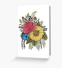 SUNFLOWER & ROSE Greeting Card