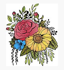 SUNFLOWER & ROSE Photographic Print