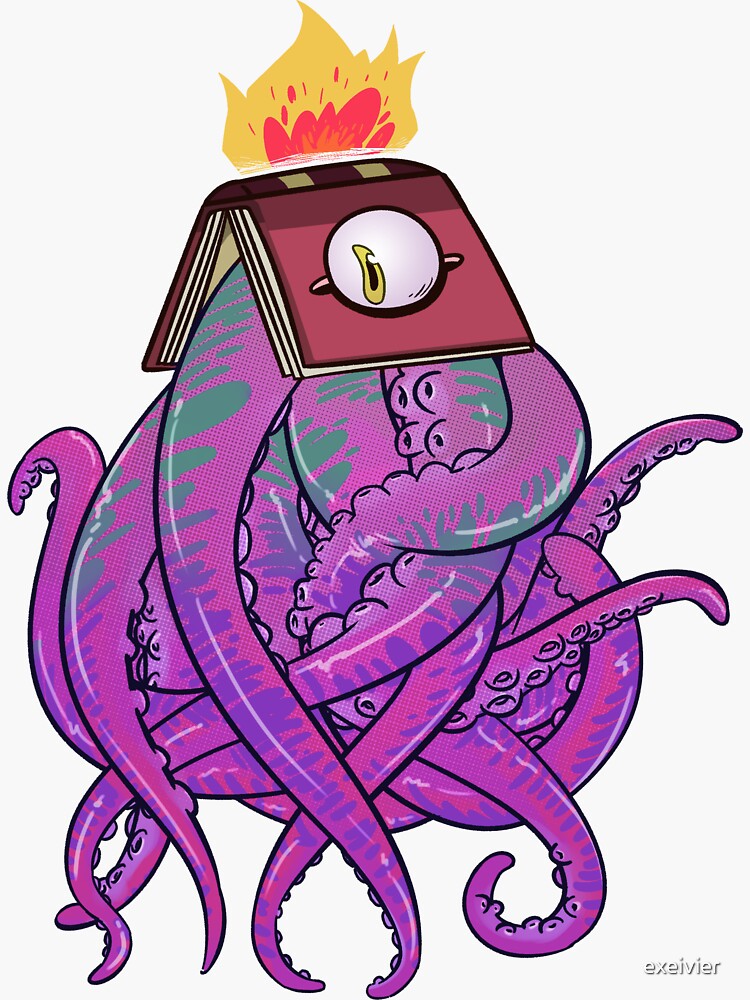 "Booktopus" Sticker by exeivier | Redbubble