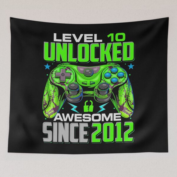 Item preview, Level 10 Unlocked Awesome Since 2012 10th Birthday Gaming Classic T-Shirt designed and sold by ThijmenDongen.