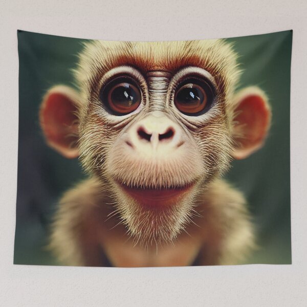Item preview, Close up Monkey Portrait, realistic designed and sold by PeanutArtCorner.
