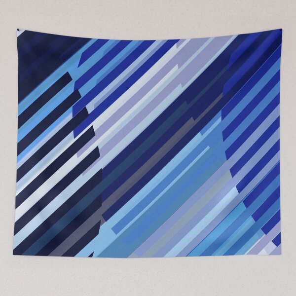 Item preview, Blue Shades Lines and Circles Pattern designed and sold by Beneficial Art.