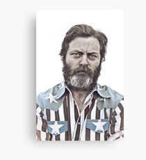 Ron Swanson (Nick Offerman) - An American Hero Canvas Print