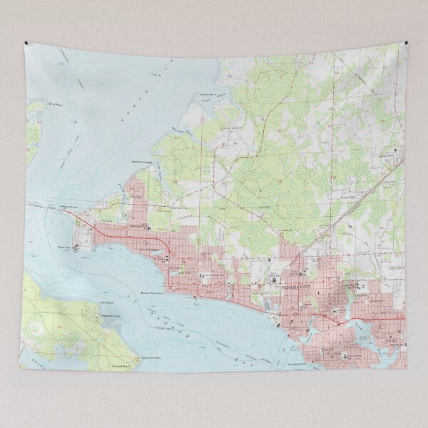 Item preview, Vintage Map of Panama City Florida (1956)  designed and sold by BravuraMedia.